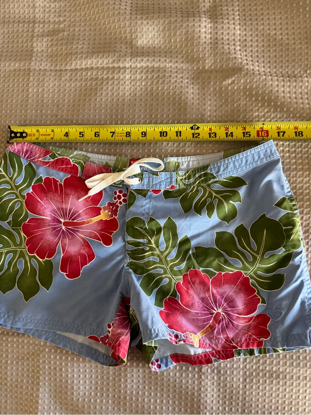 Roxy Light Blue, Red & Green Floral Swim Shorts Youth Size 11 Board Summer - Picture 4 of 9